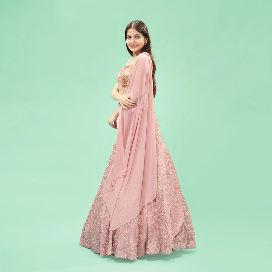 Trendy Western Mermaid Crop Top Skirt Drape Style