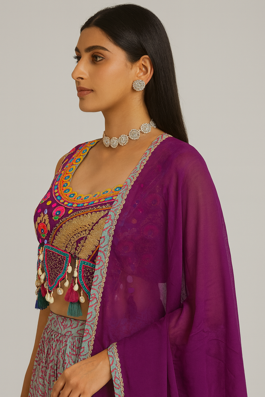 Designer Blouse with Skirt