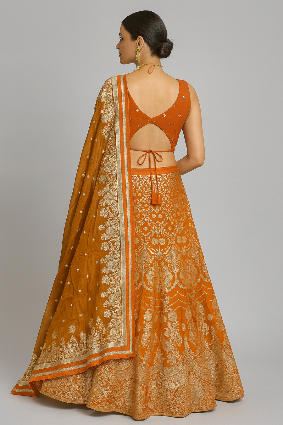Unique Blouse with Banarasi Lehenga