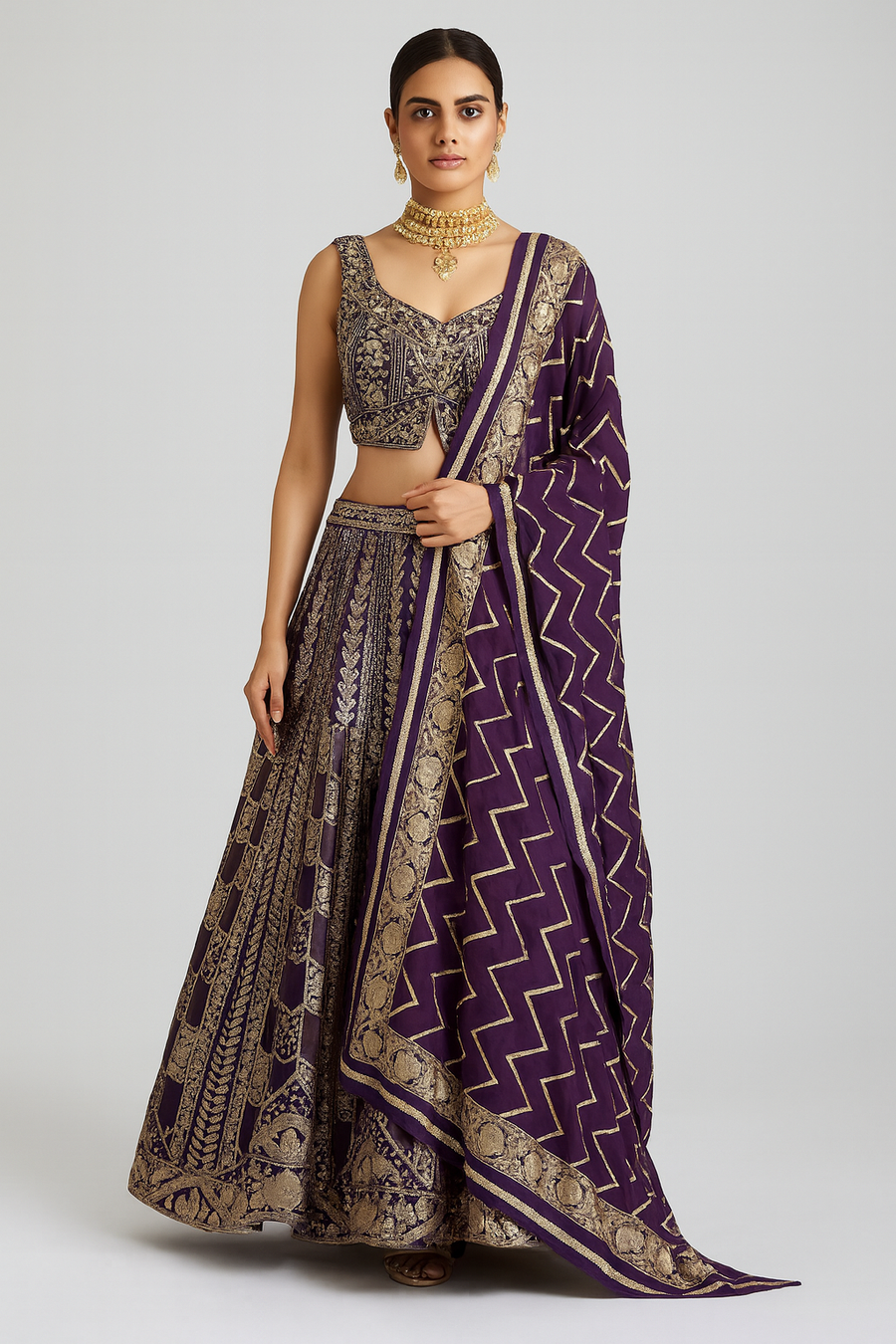 Designer Blouse with Banarasi Lehenga