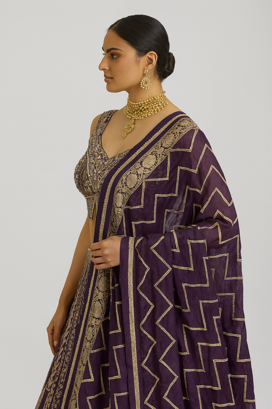 Designer Blouse with Banarasi Lehenga