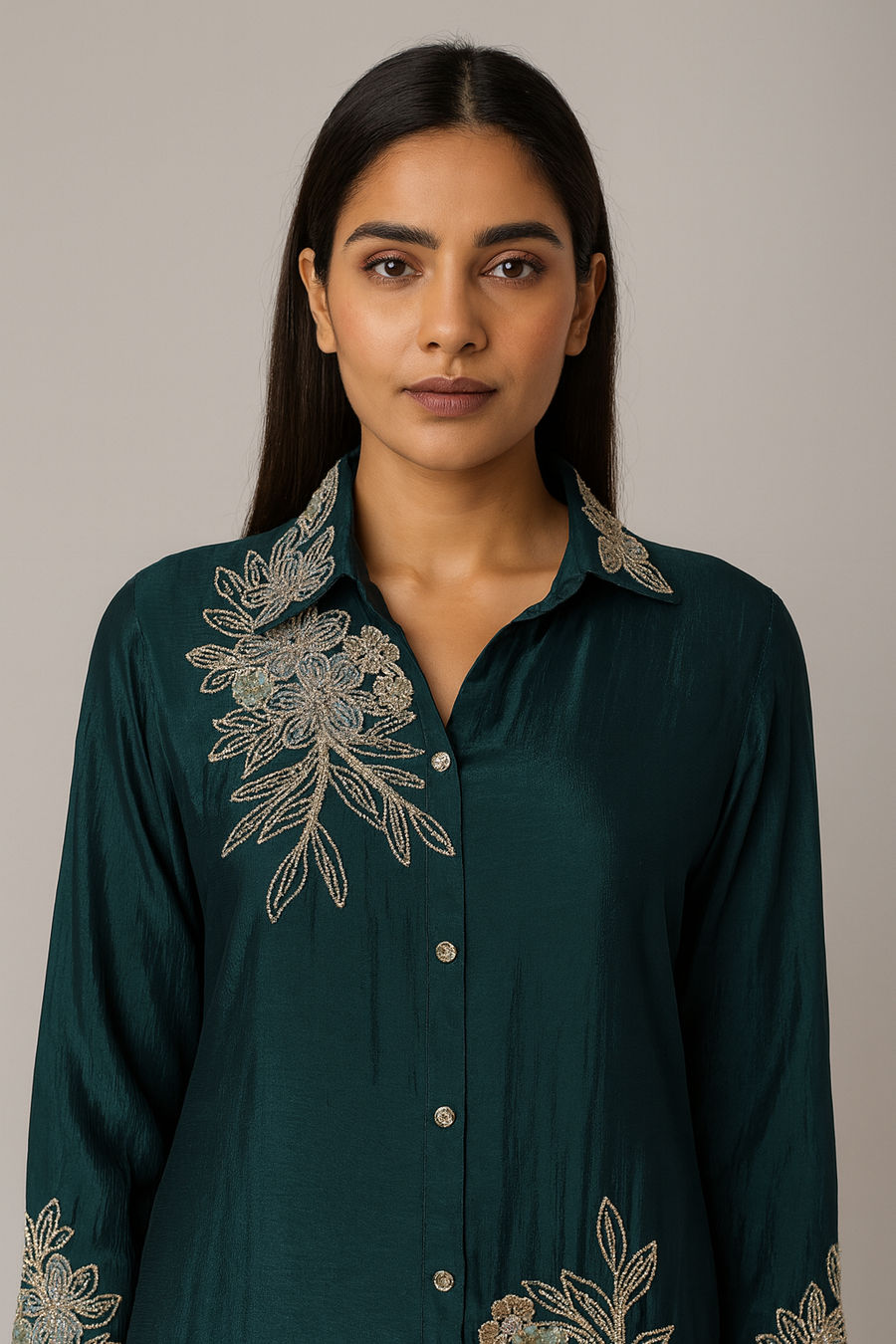 Classy Co-ord Set with Sharara front close profile