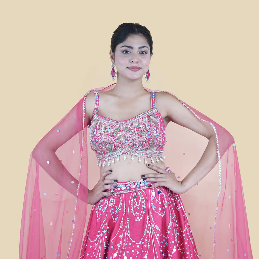 Designer Lehenga Choli with Heavy Embroidery Vastrachowk