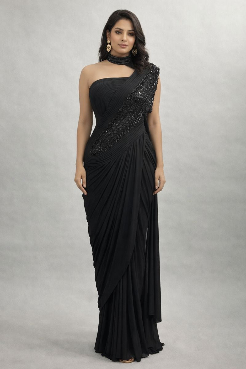 sachin and babi light blue dress BLUE SHARARA SAREE – Suruchi Parakh main image 1