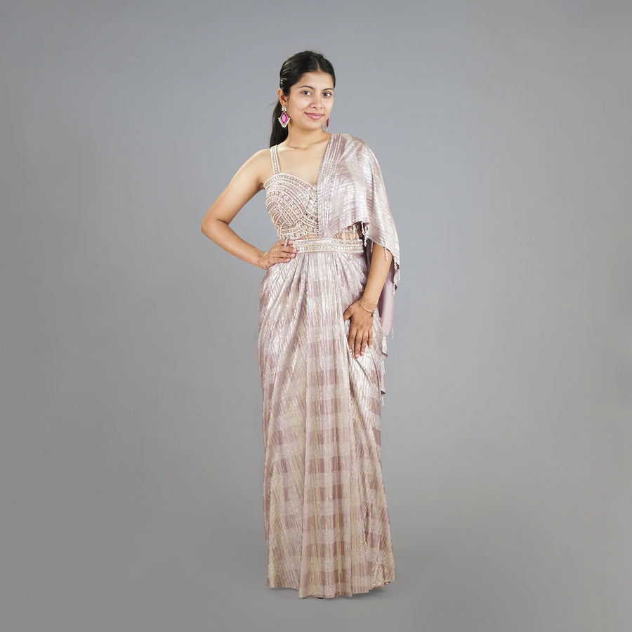 Elegant Crop Top Saree in Western Drape Style