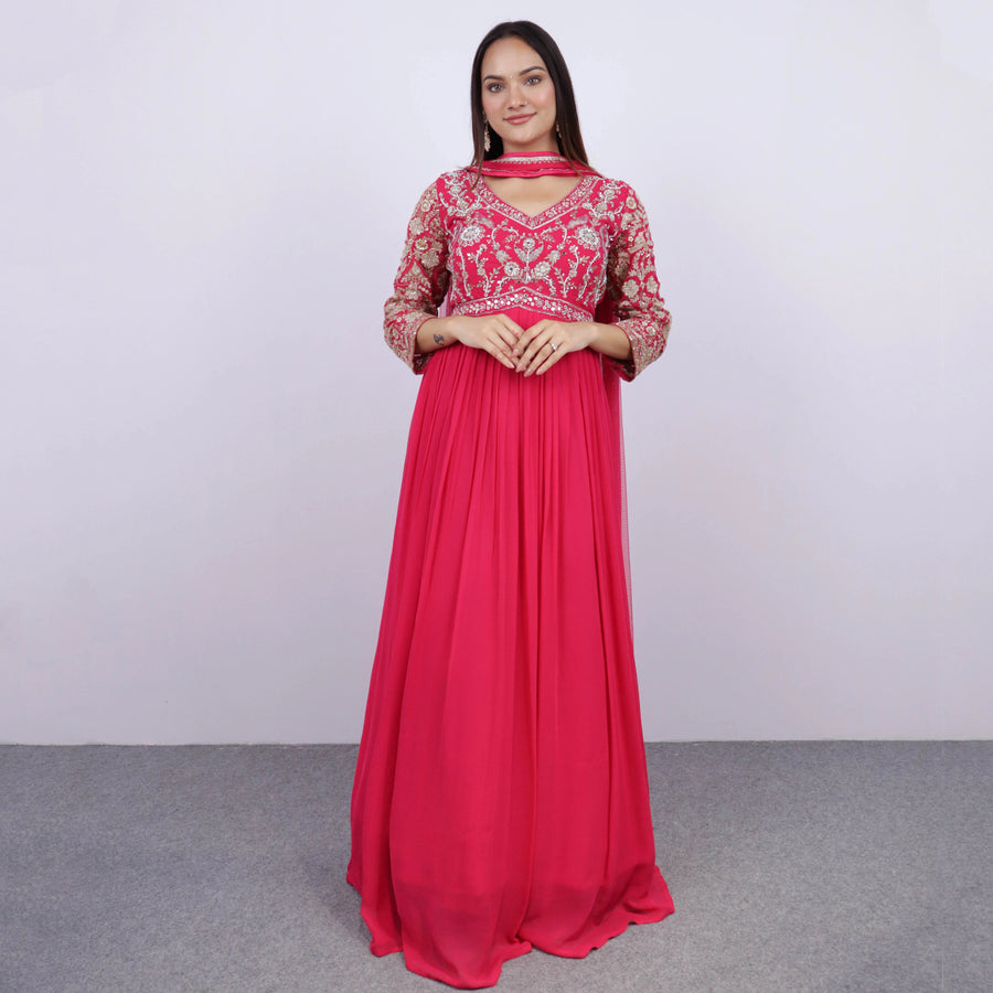 Hot Pink Anarkali Suit