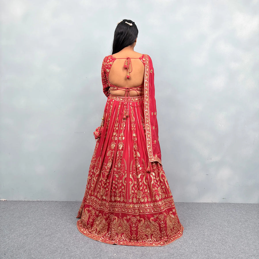 Coral Pink Lehenga Choli