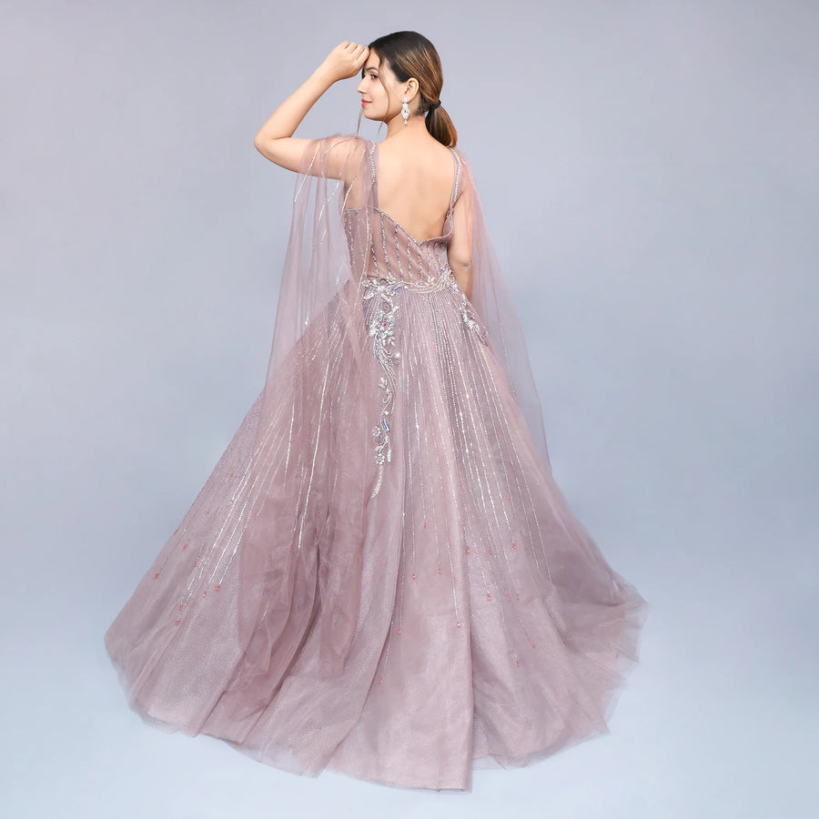 Ceremonial Gown with Flowy Look