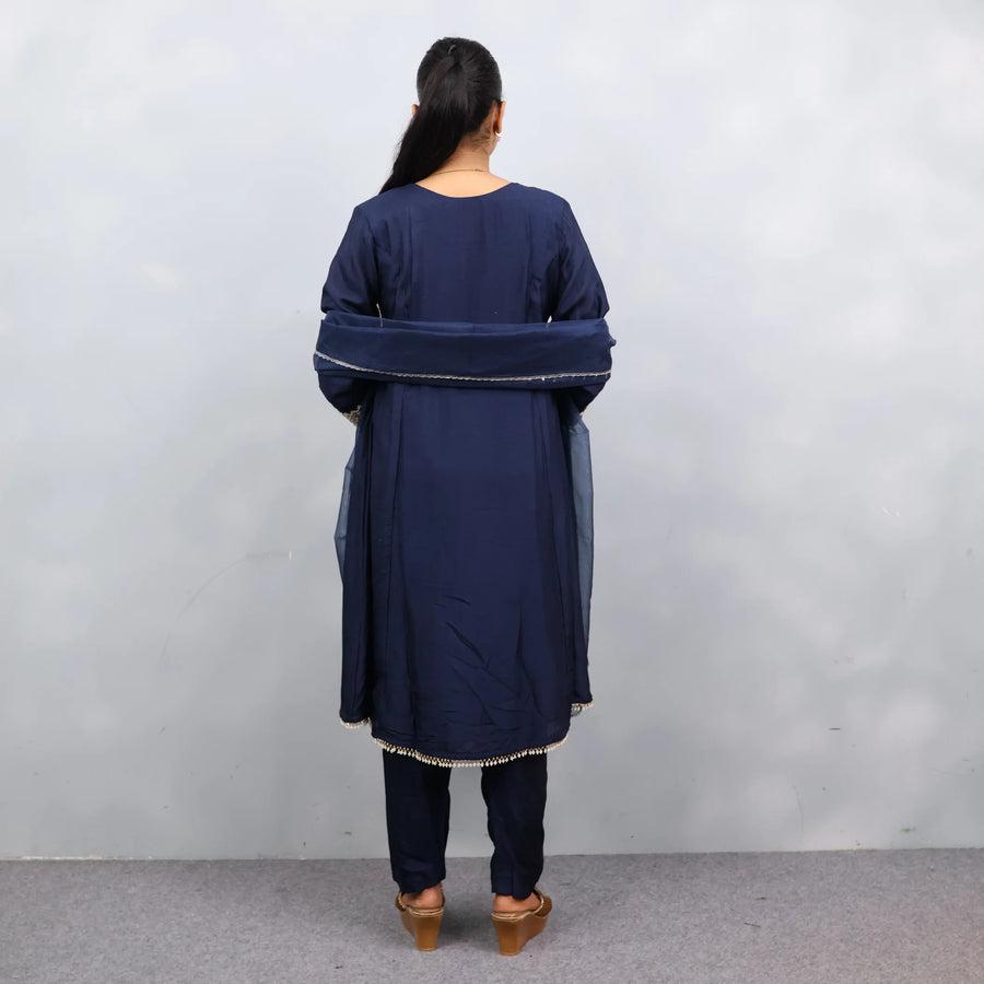 Navy Blue Anarkali Suit with Dupatta