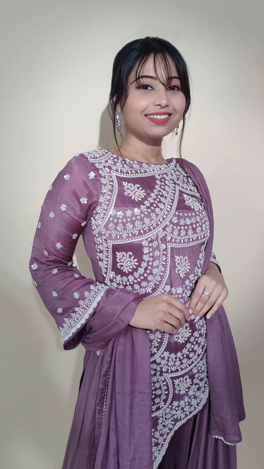Mauve Indo western sharara