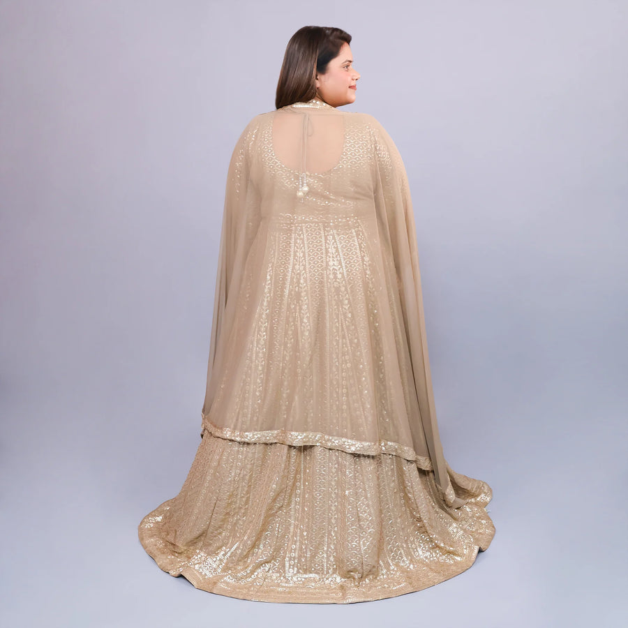 One-Piece Anarkali Gown with Dupatta Vastrachowk
