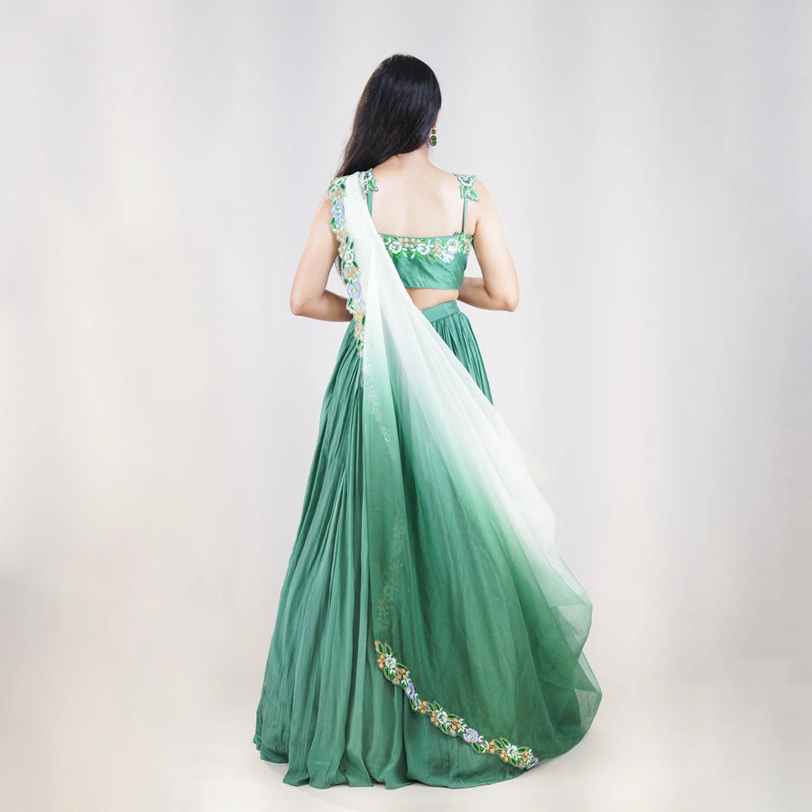 Stylish Crop Top with Drape Skirt Vastrachowk