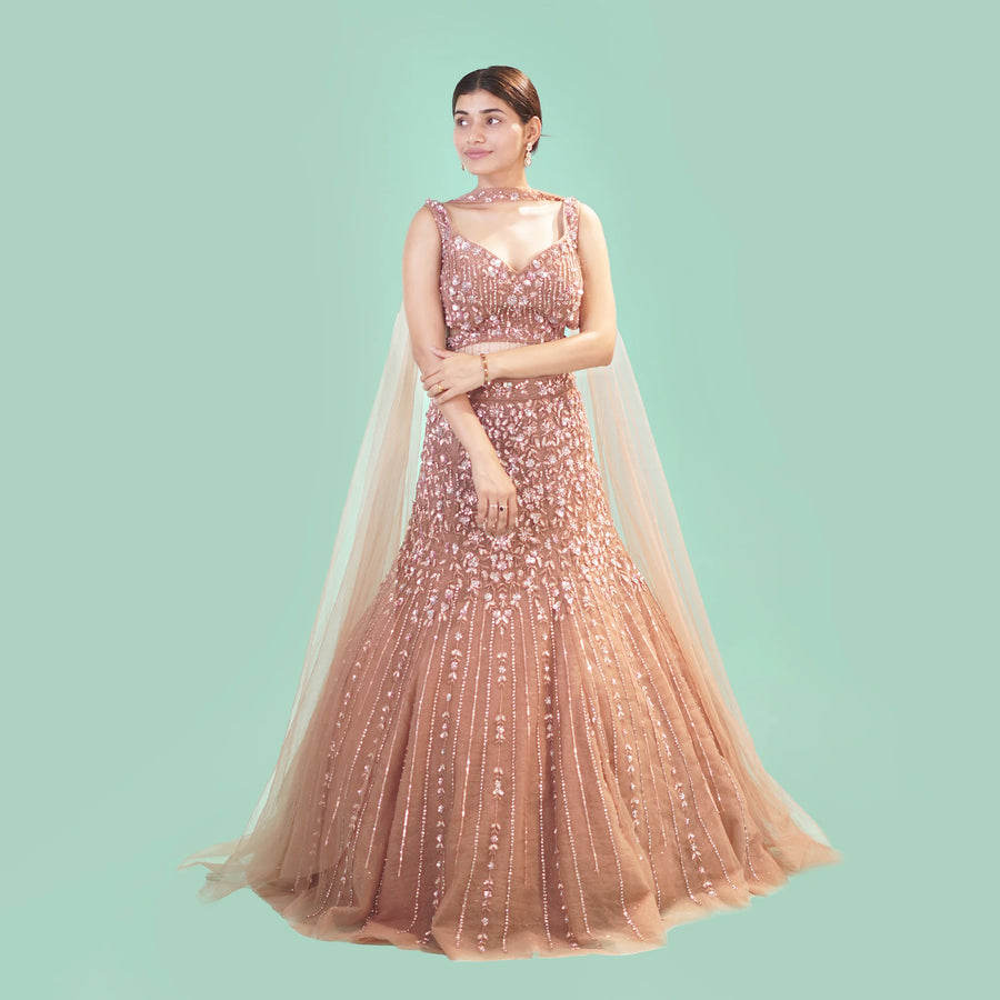 Stylish Mermaid Style Fish Cut Lehenga