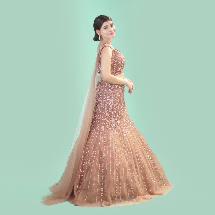 Stylish Mermaid Style Fish Cut Lehenga Vastrachowk