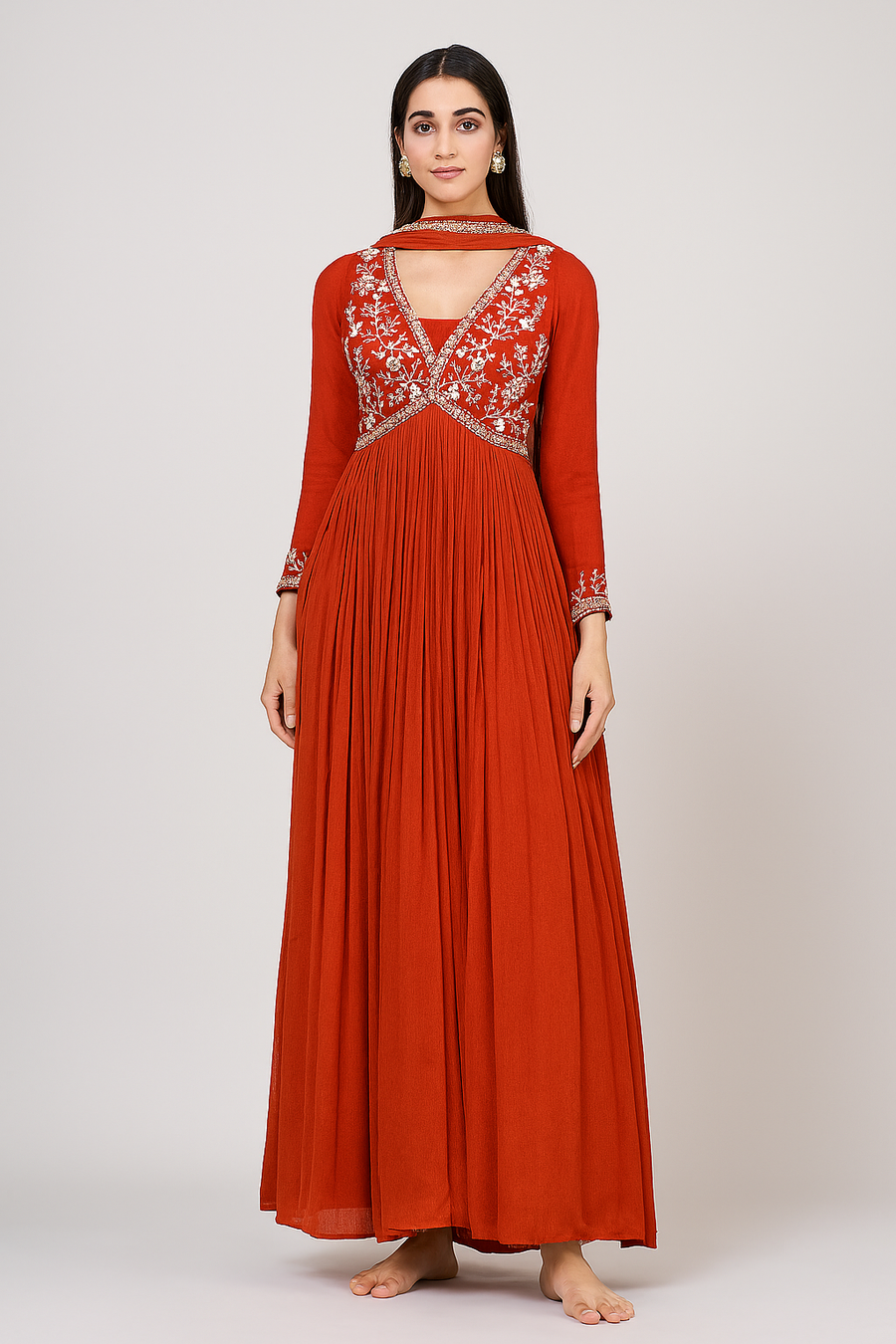Stylish One Piece Anarkali Gown full profile