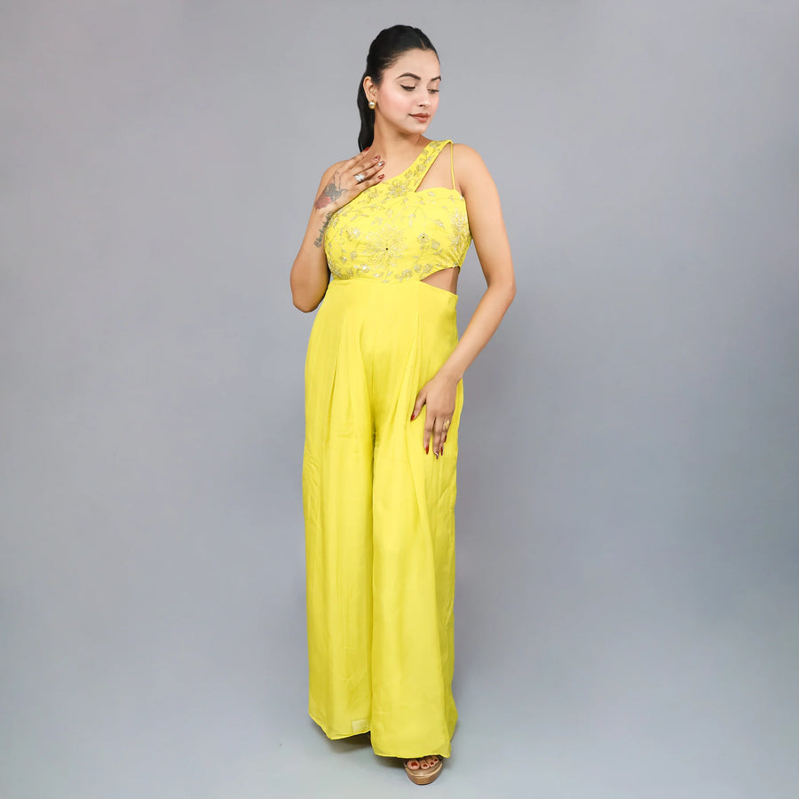 Stylish one shoulder jumpsuit