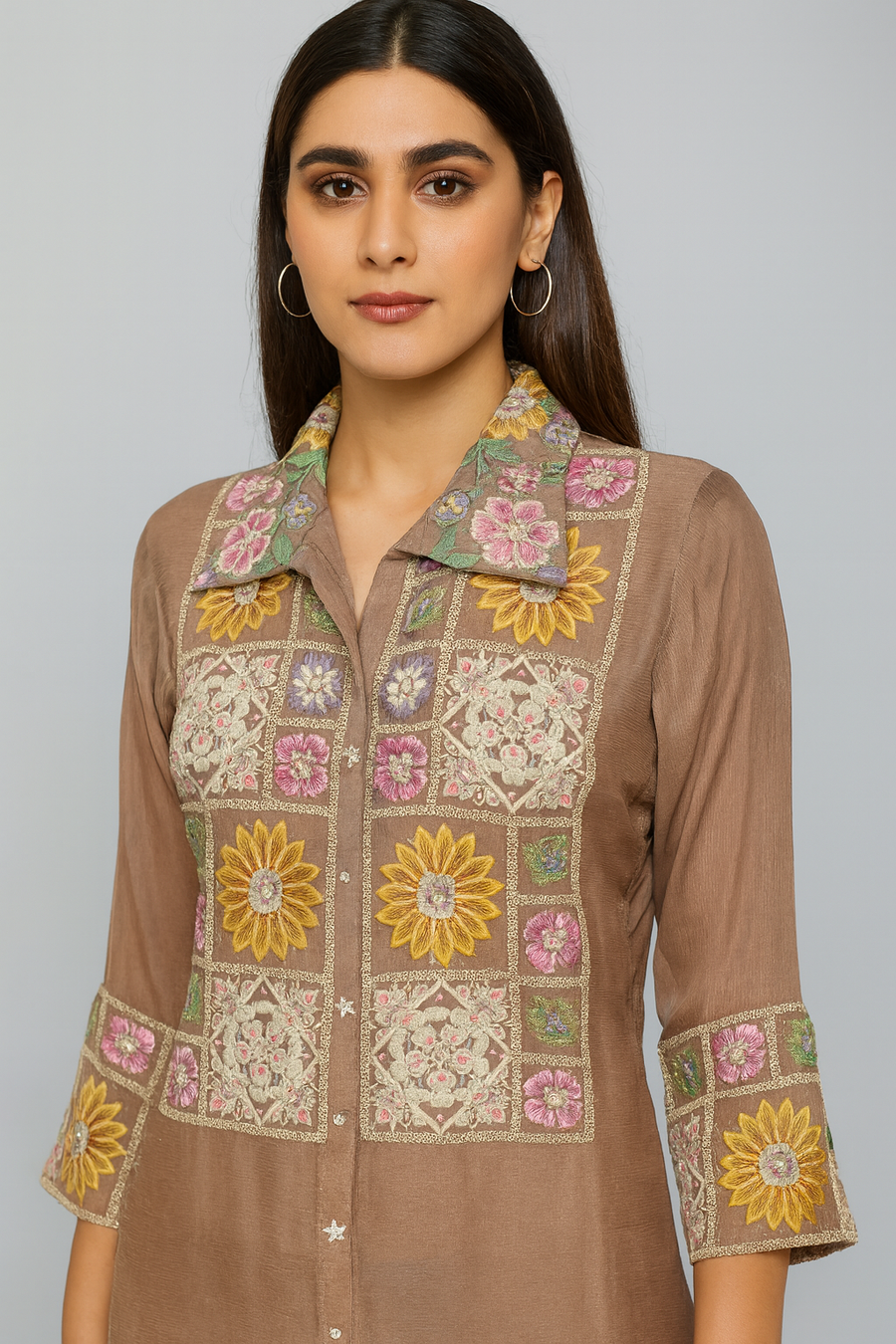 Thread Work Co-ord Set with Pants front close profile