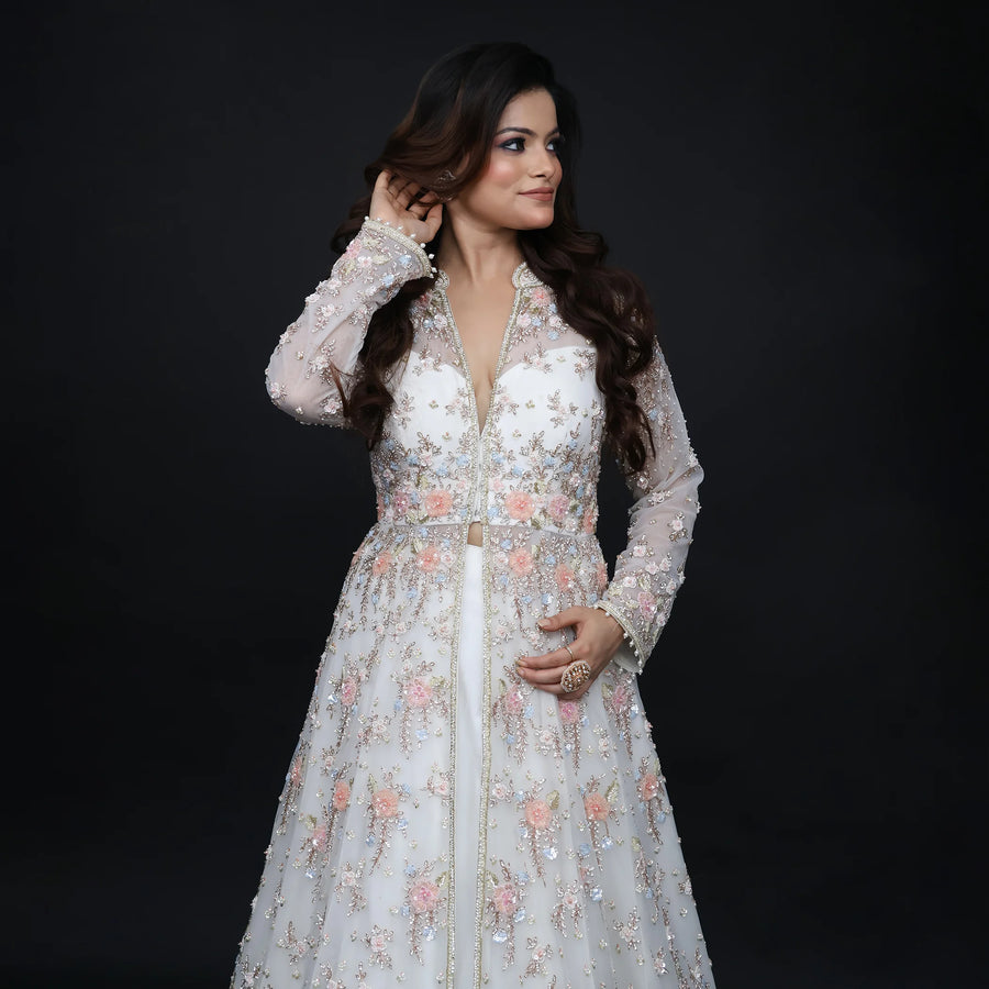Vastrachowk Chic Indo-Western Jacket & Skirt For women