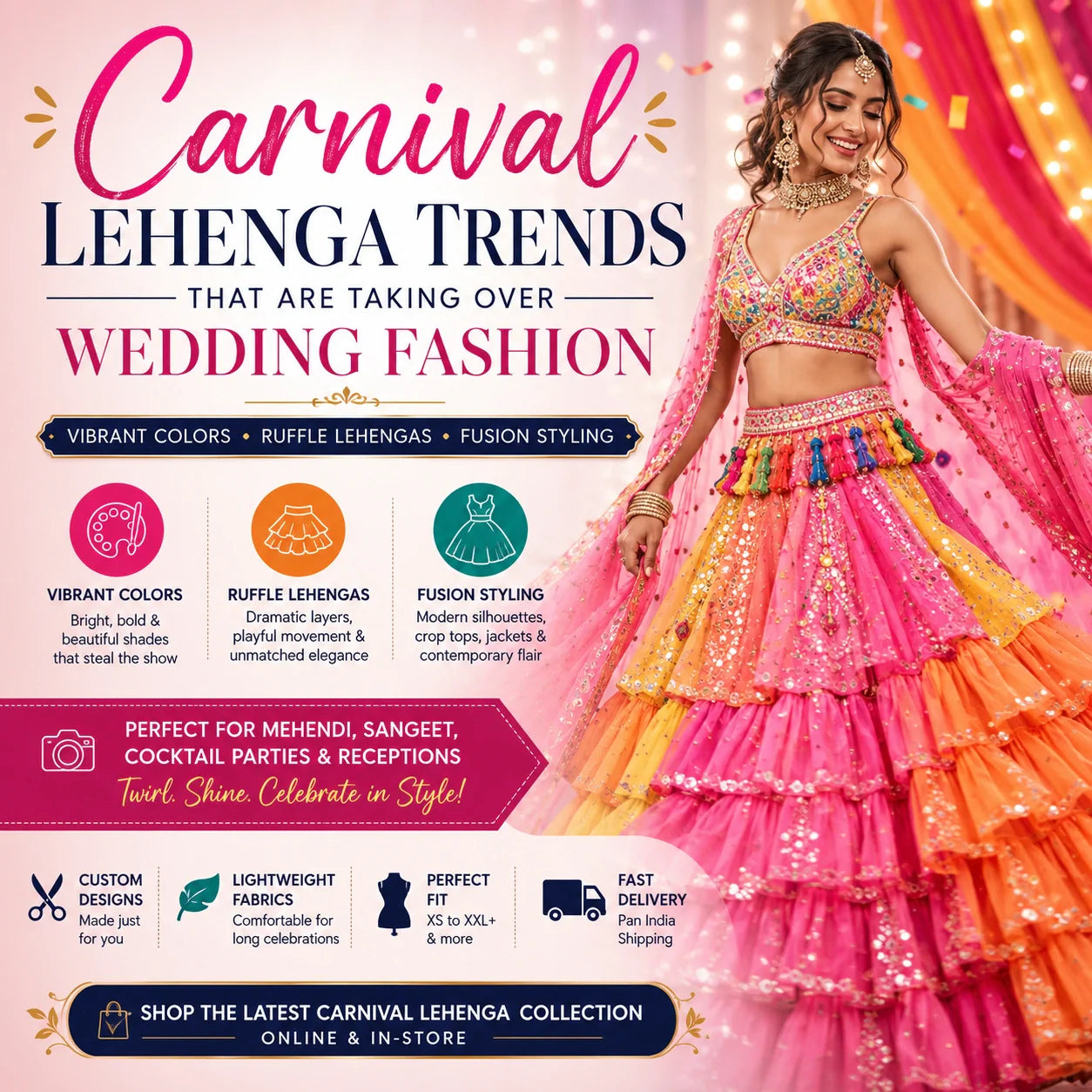Carnival Lehenga Trends That Are Taking Over Wedding Fashion