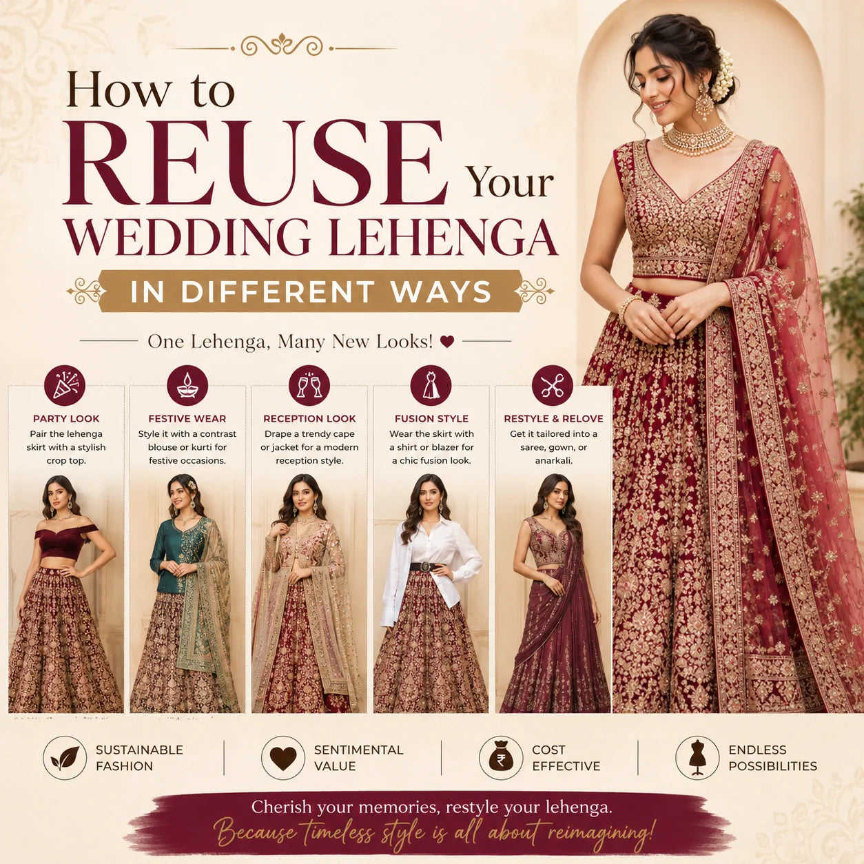 How to Reuse Your Wedding Lehenga in Different Ways