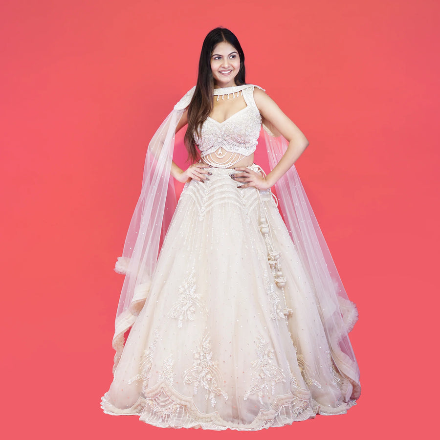 Stunning Ceremonial Crop Top Skirt Set