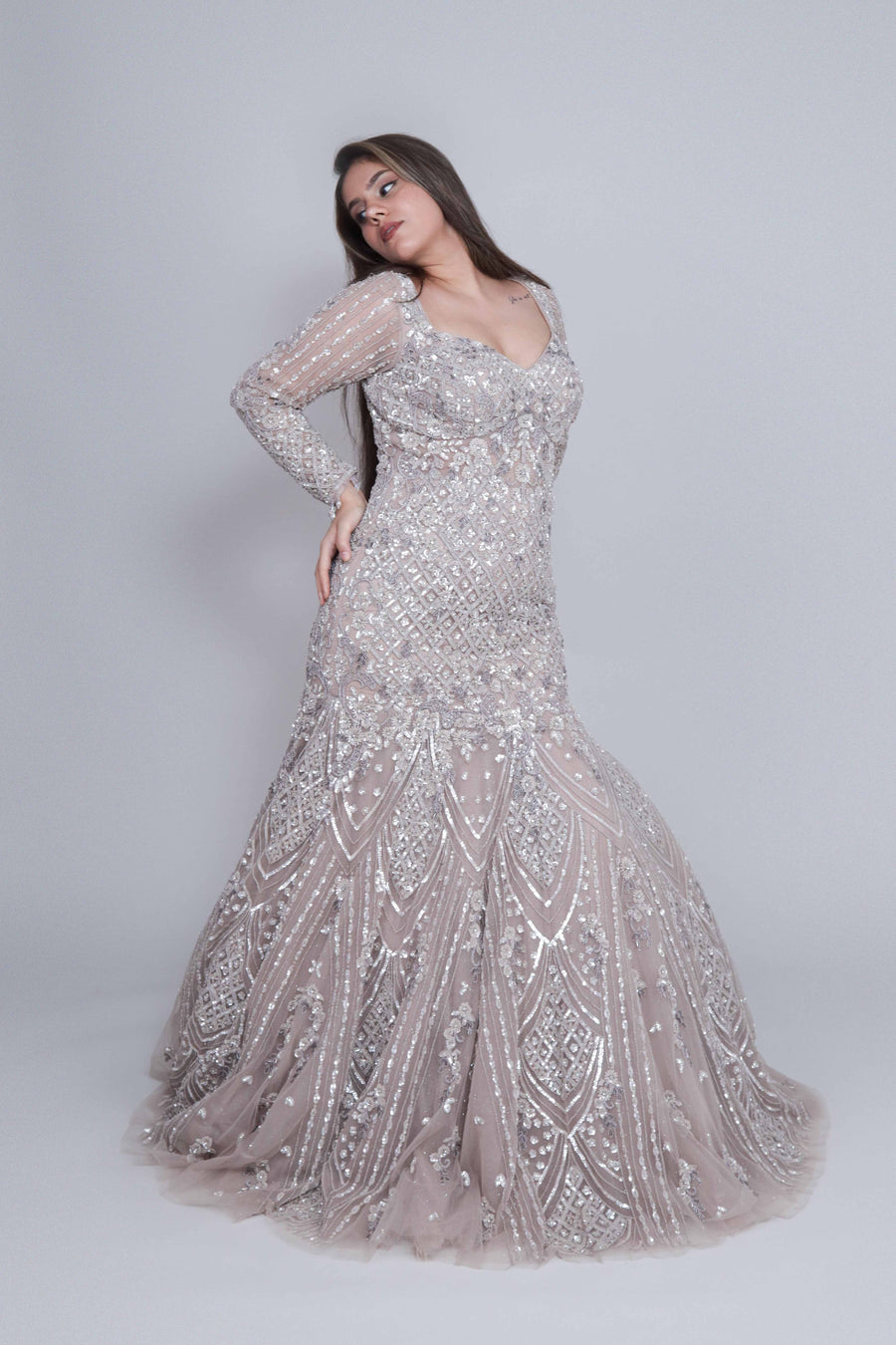 Western Fishcut Mermaid Gown