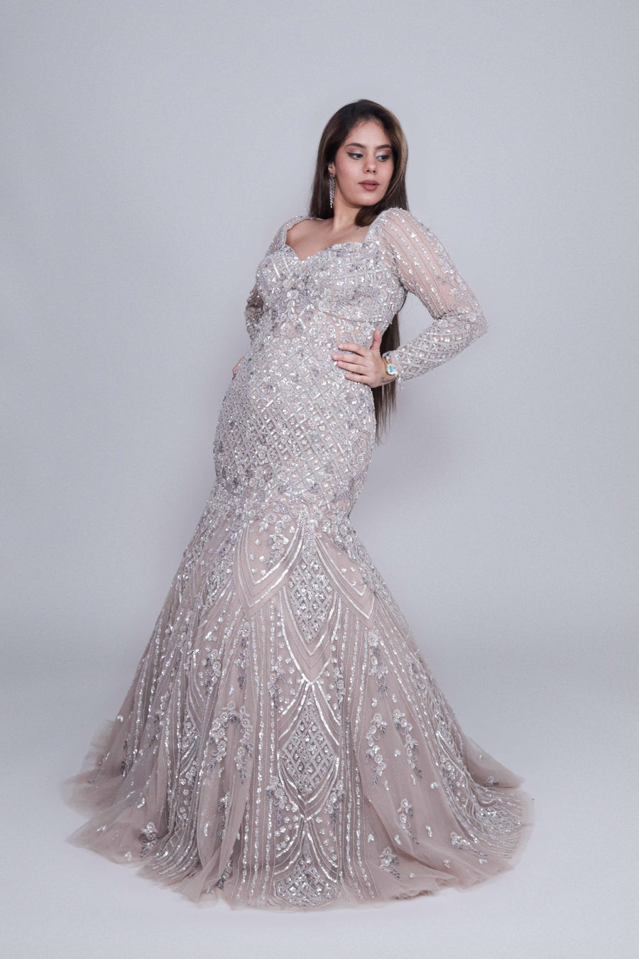 Western Fishcut Mermaid Gown