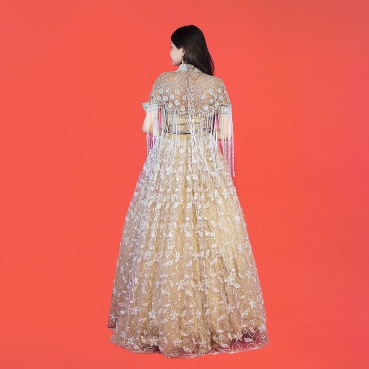 Modern Crop Top Lehenga with Cape