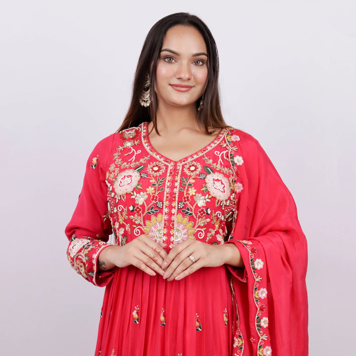 Full Sleeves Anarkali Suit with Dupatta