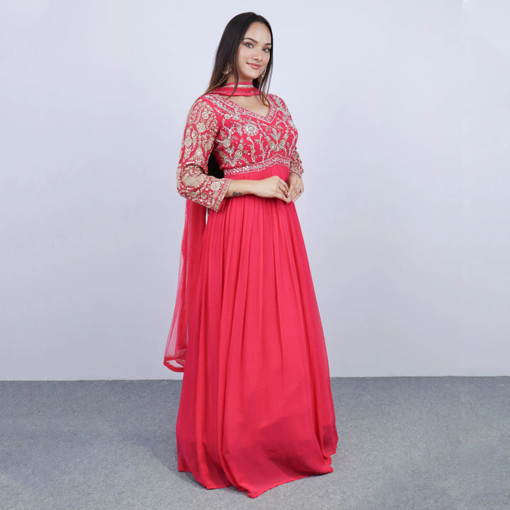 Hot Pink Anarkali Suit