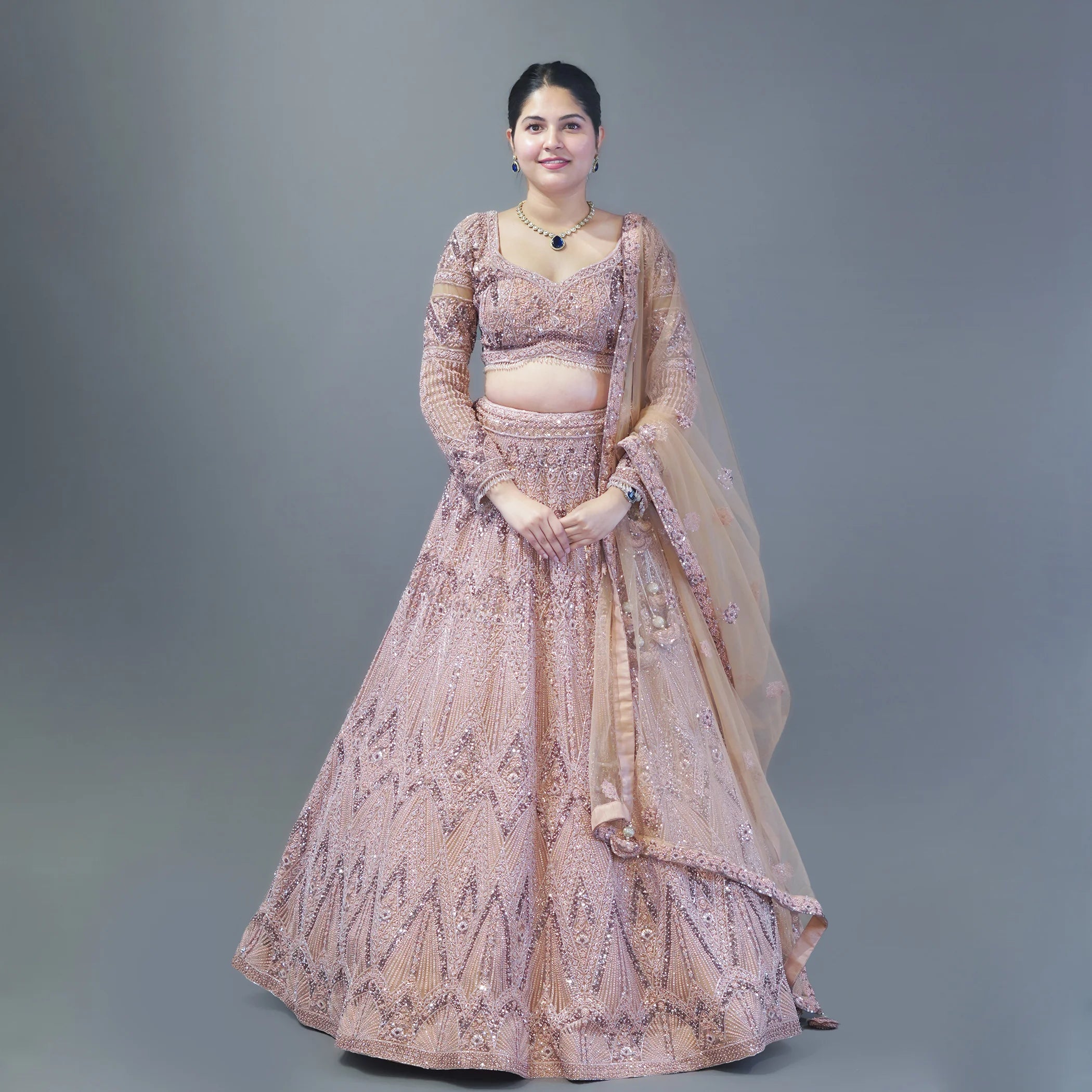 Designer Ceremonial Crop Top Lehenga