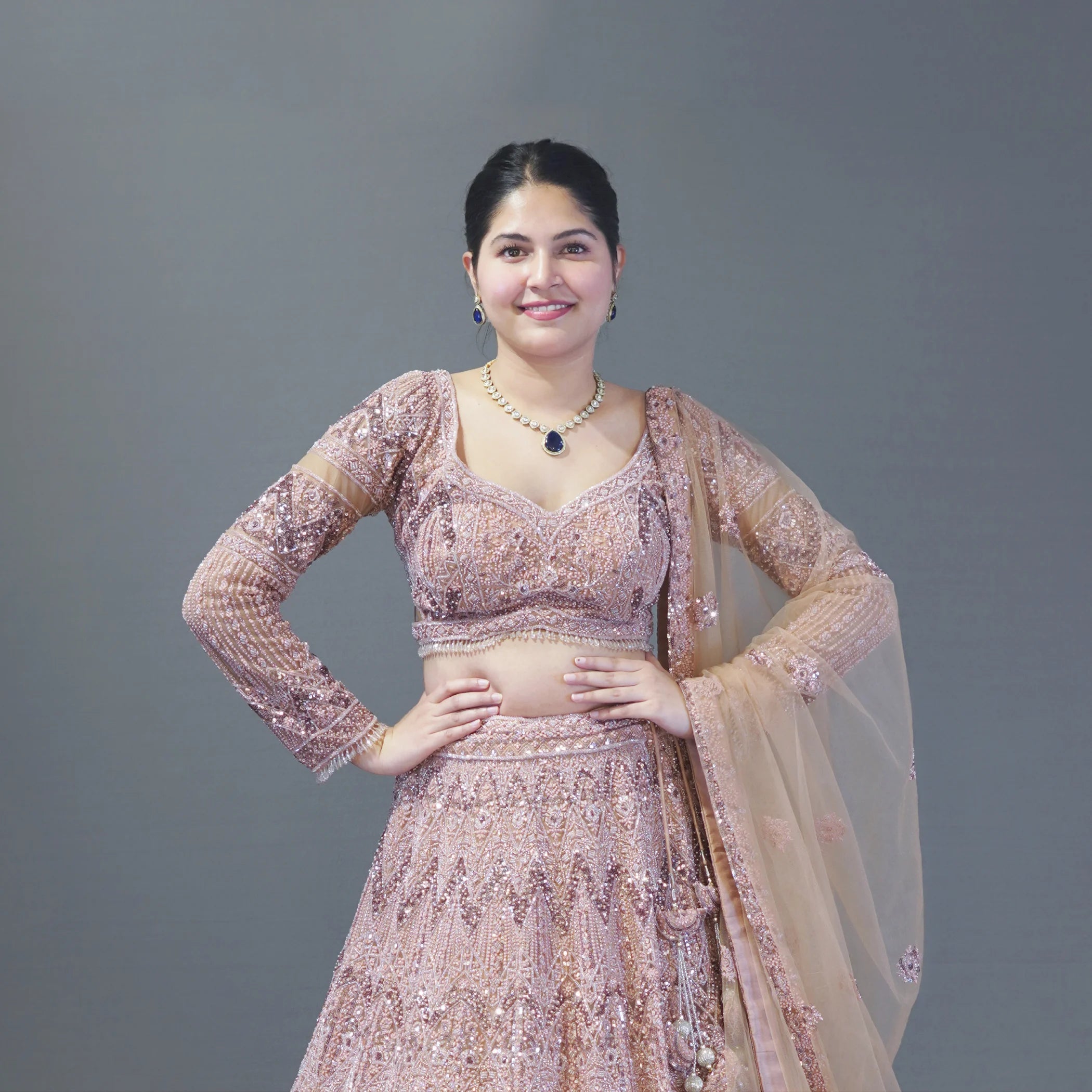 Designer Ceremonial Crop Top Lehenga