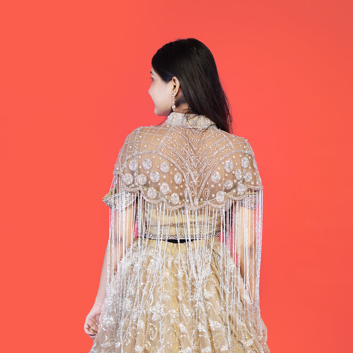 Modern Crop Top Lehenga with Cape