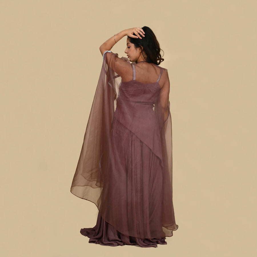 Shrugged Style Long Shirt with Sharar