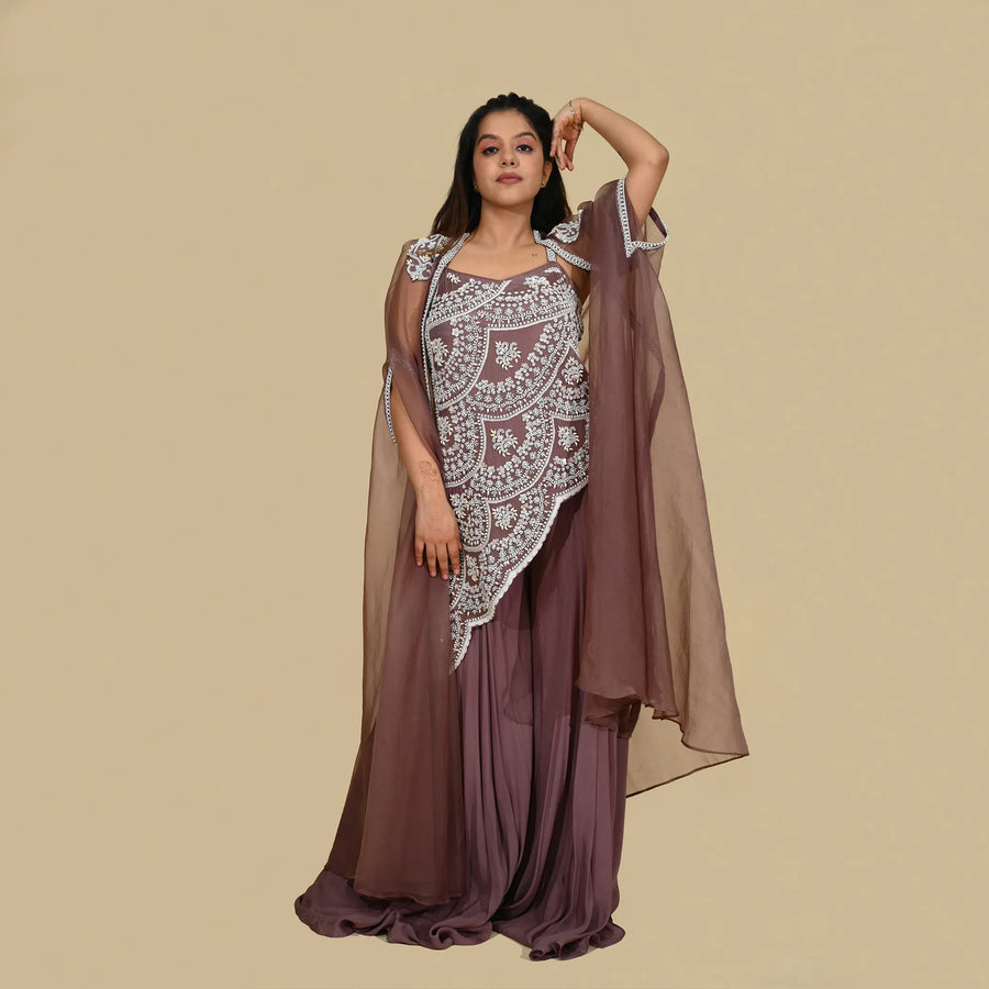 Shrugged Style Long Shirt with Sharar