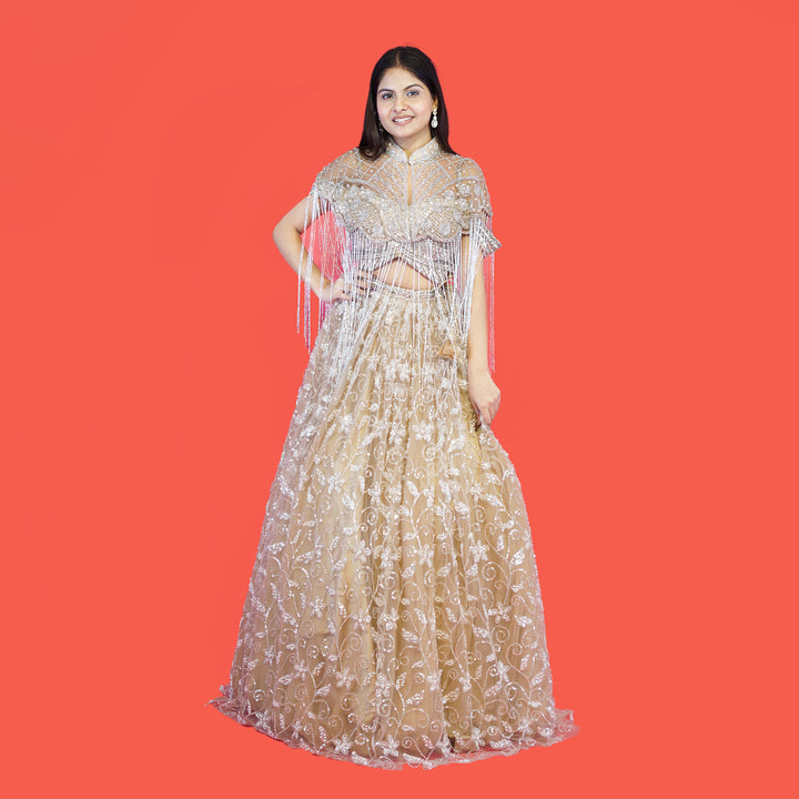 Modern Crop Top Lehenga with Cape