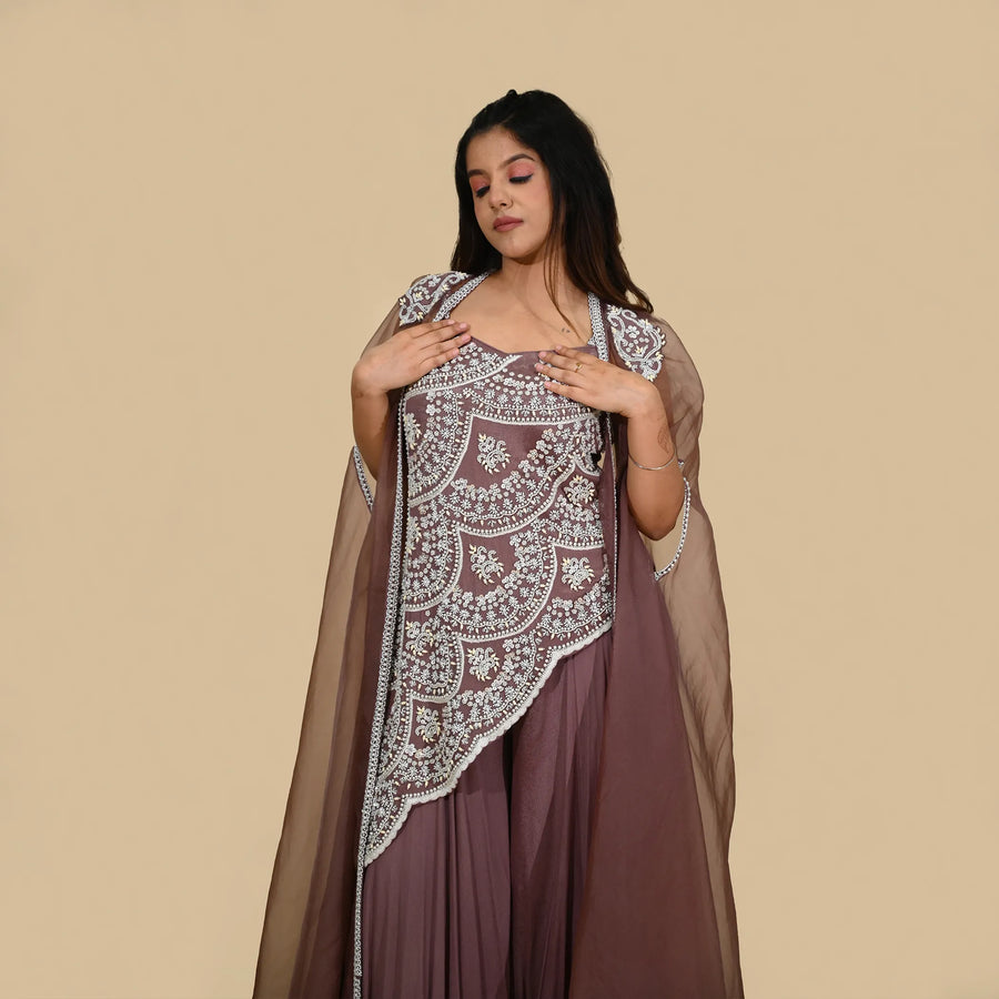 Shrugged Style Long Shirt with Sharar