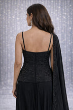  Black Indo Western Dhoti Style