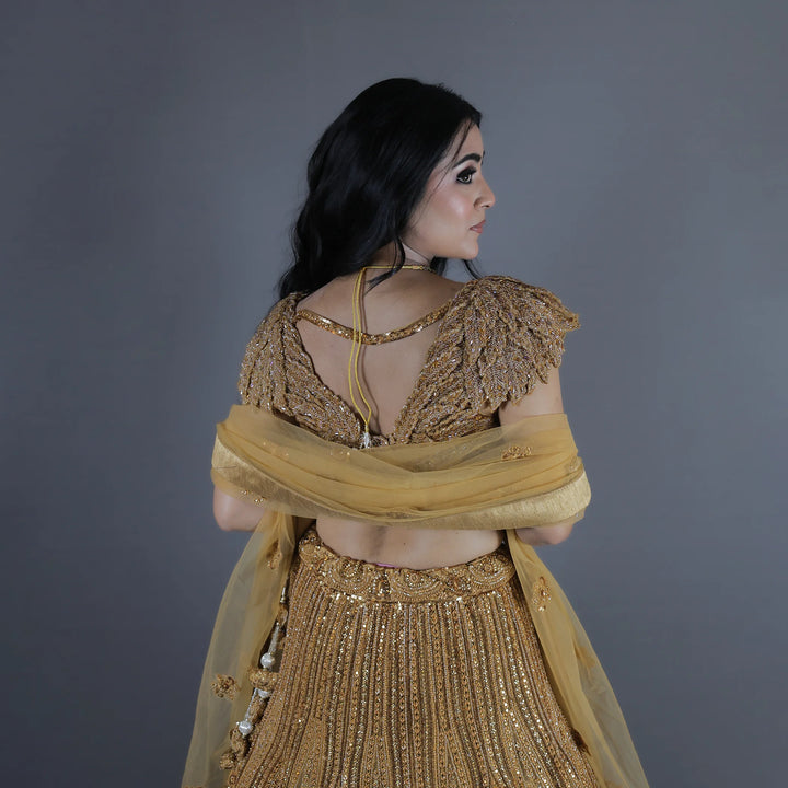 Ceremonial Crop Top Lehenga With Heavy Hand Embroidery Vastrachowk