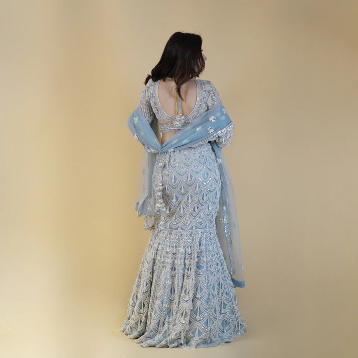 Ceremonial Crop Top Mermaid Lehenga Vastrachowk