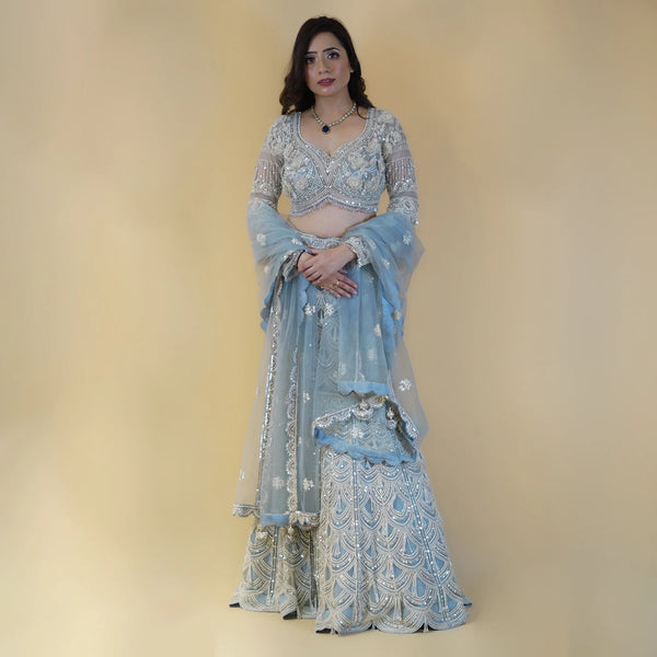 Ceremonial Crop Top Mermaid Lehenga