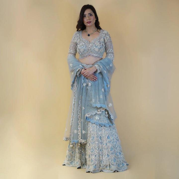 Ceremonial Crop Top Mermaid Lehenga