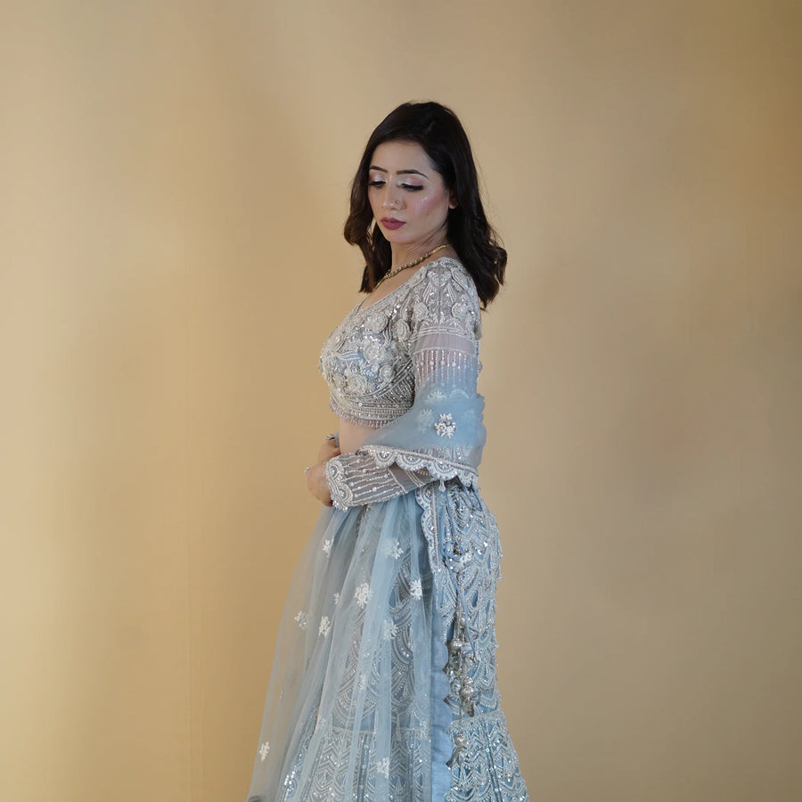 Ceremonial Crop Top Mermaid Lehenga Vastrachowk