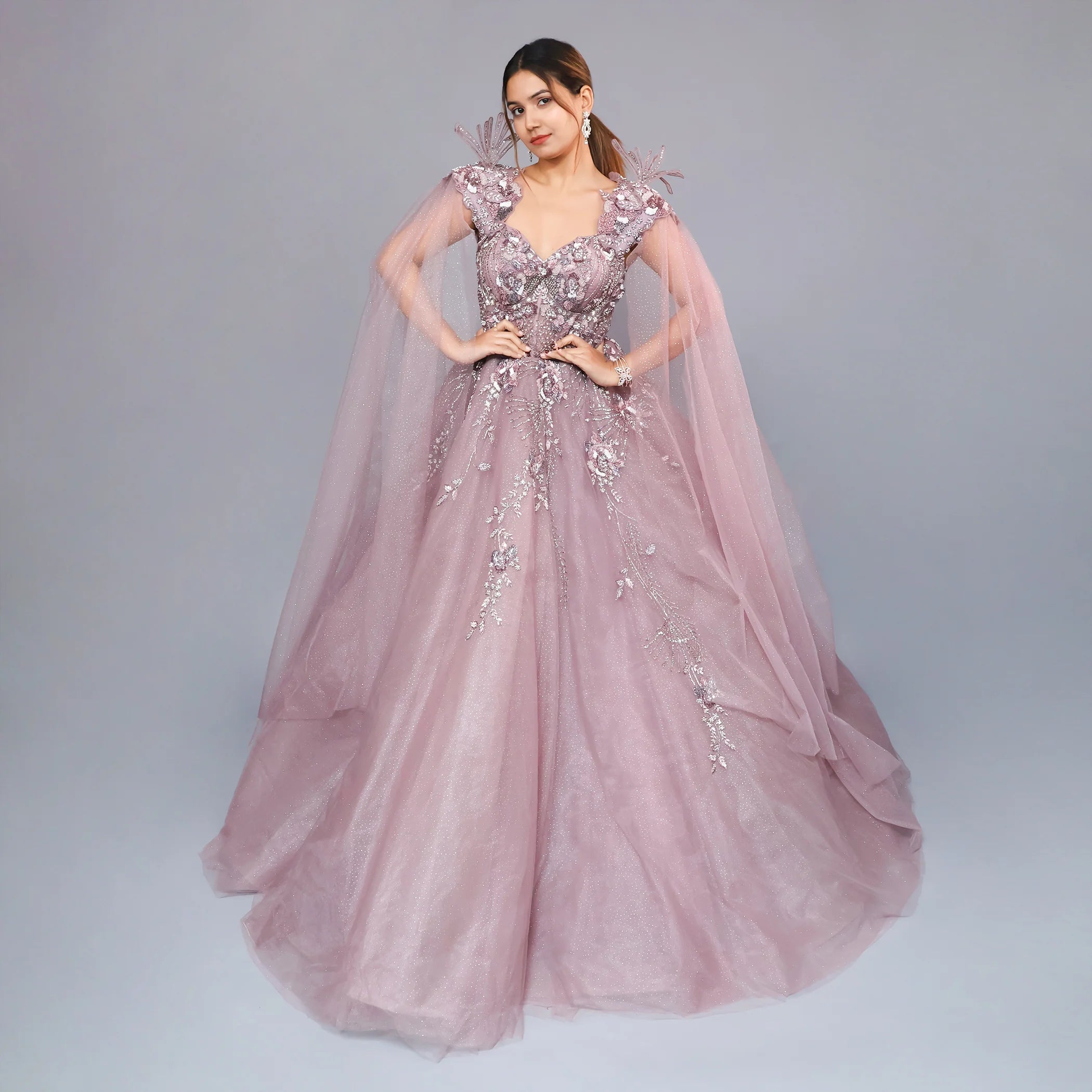 Ceremonial Gown with Flowy Look