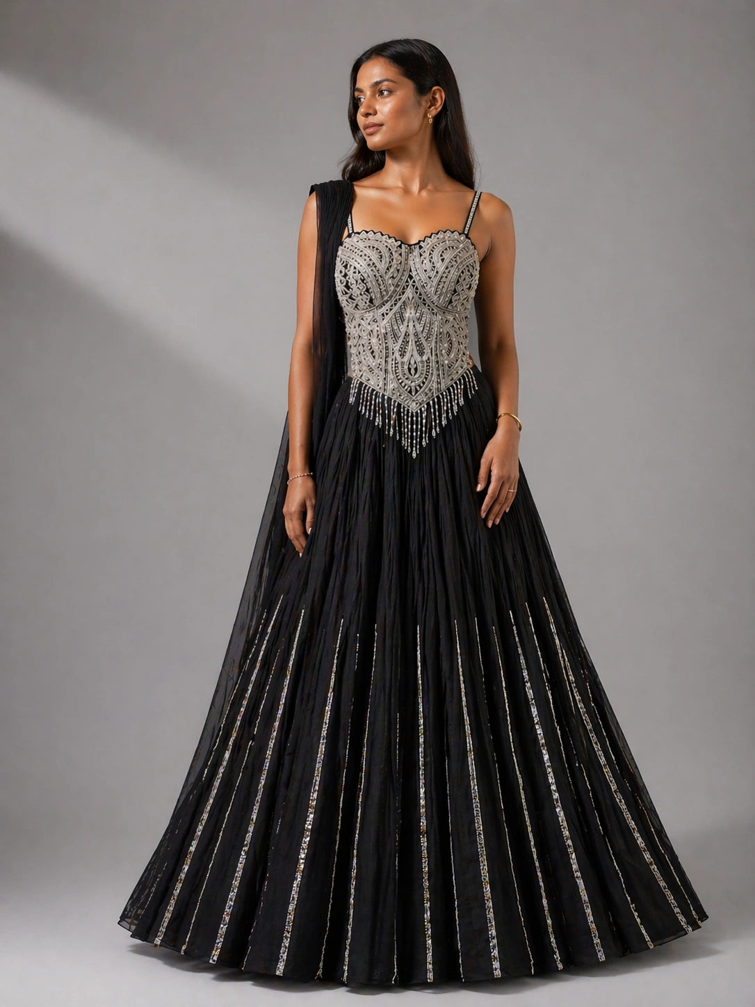 black anarkali suit