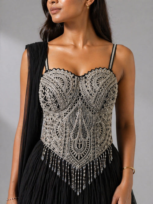 black anarkali suit