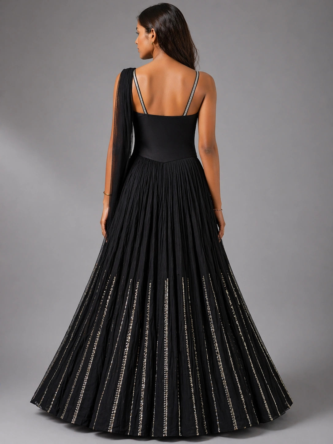 black anarkali suit