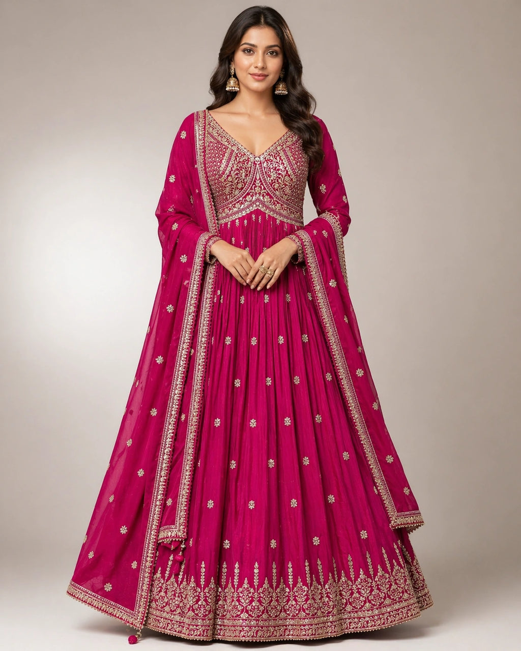 festive anarkali women,