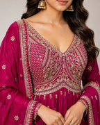festive anarkali women,