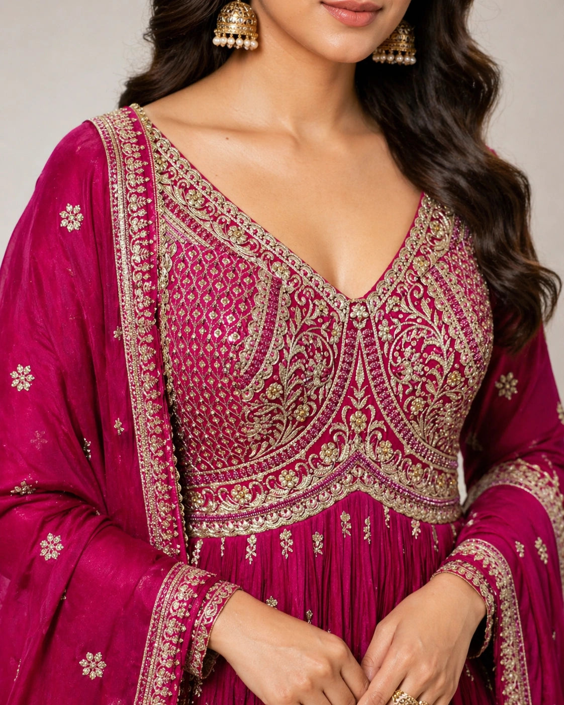 festive anarkali women,